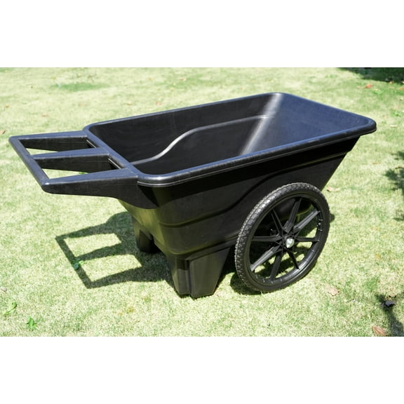 Heavy-Duty Wheelbarrow 7.5 Cu Ft,330 Lbs Load capacity, Structural foam HDPE,All-Weather, Dump Wagon,Yardwork/Landscaping/DIY Projects, Durable/Weather Resistant, Black