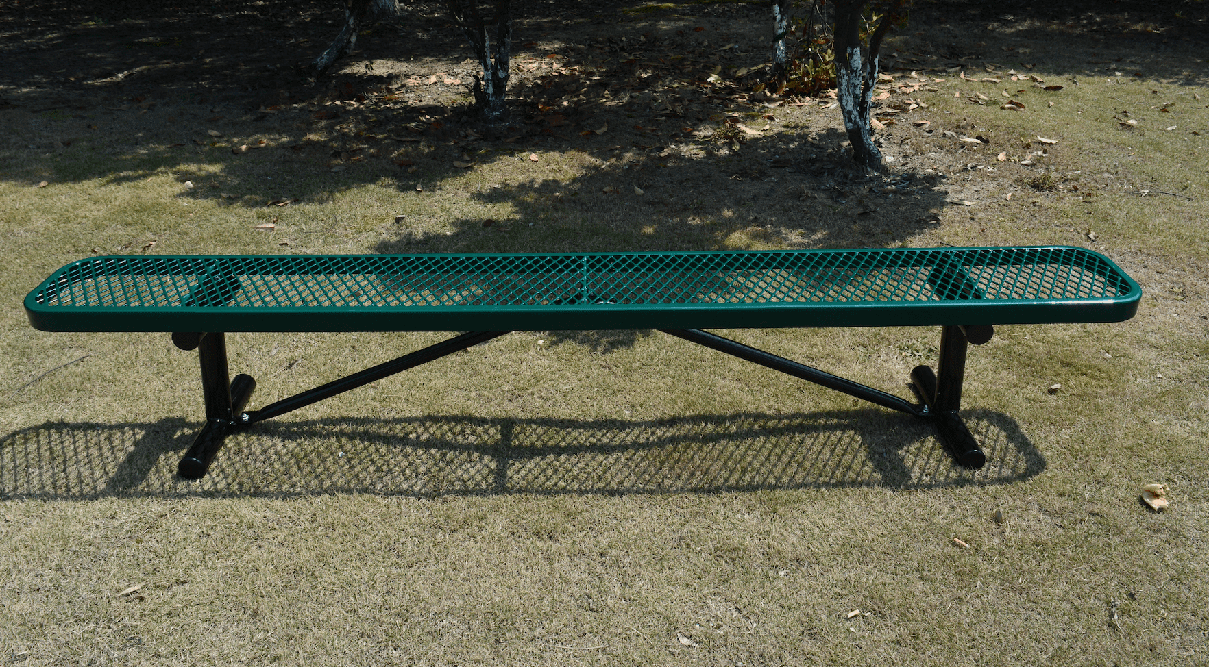 LifeYard Outdoor Bench w/o Backrest, 96in, Steel Bench, Expanded Metal,  Green - Walmart.com, image size:1764x974