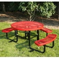 thumbnail image 1 of LifeYard Outdoor Picnic Table, ADA, 46" Round, Steel Table, Red, 1 of 6