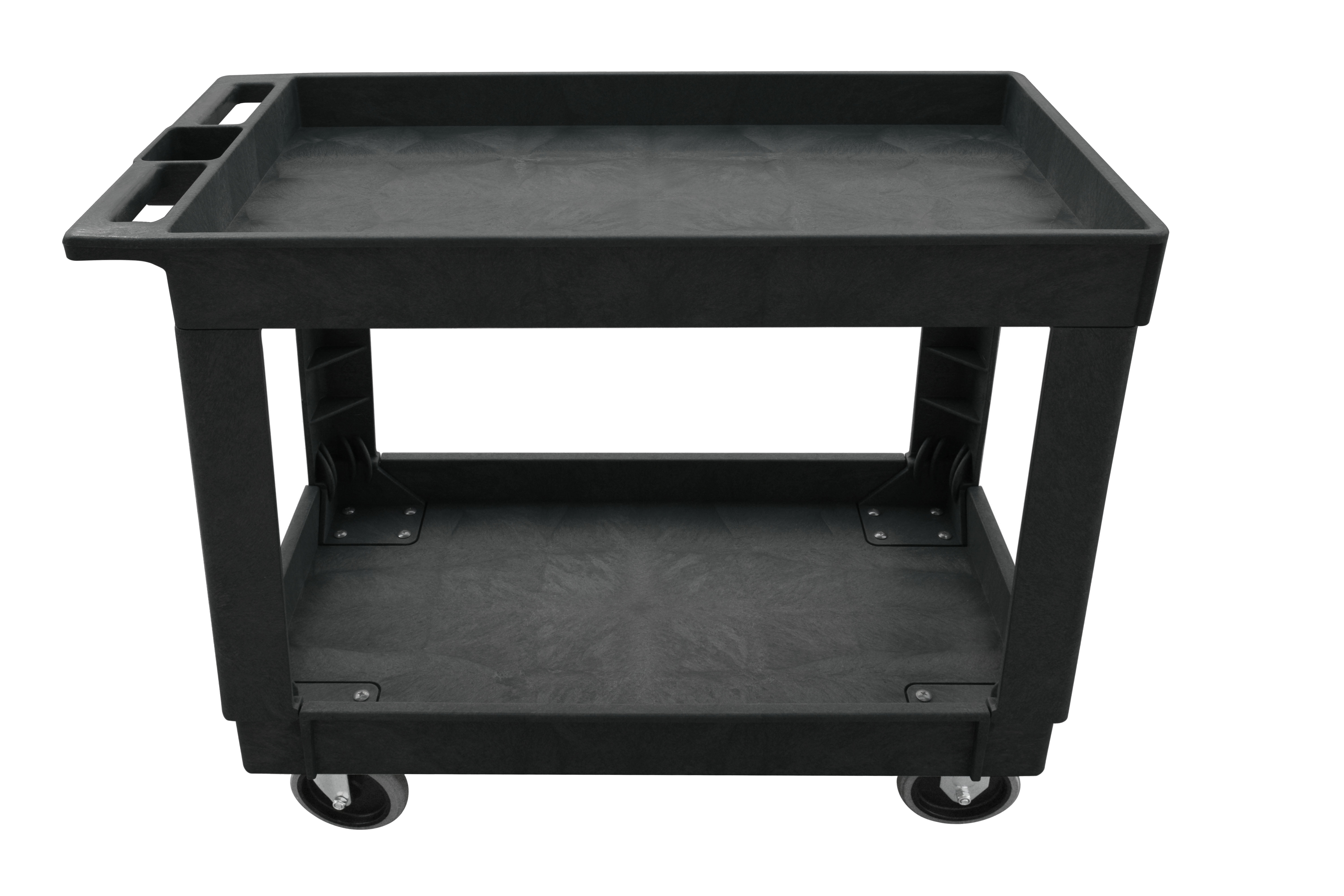 Rubbermaid Beige Commercial Heavy-Duty Two-Shelf Utility Cart