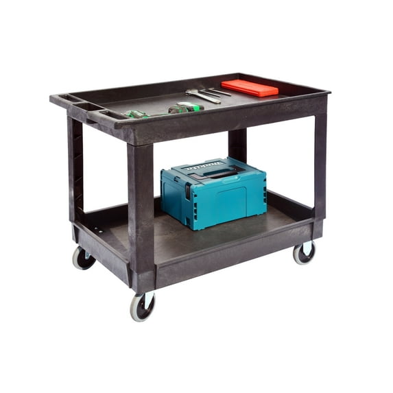Utility Cart, 500 lb. Load Cap. Tray top, 40.24x25.59x32.83 in (Black)
