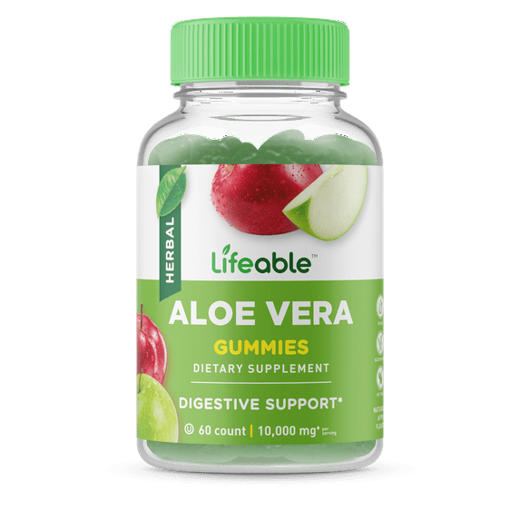 Lifeable Aloe Vera - Supplement Gummies for Adults 10,000 mg - 60 Gummies