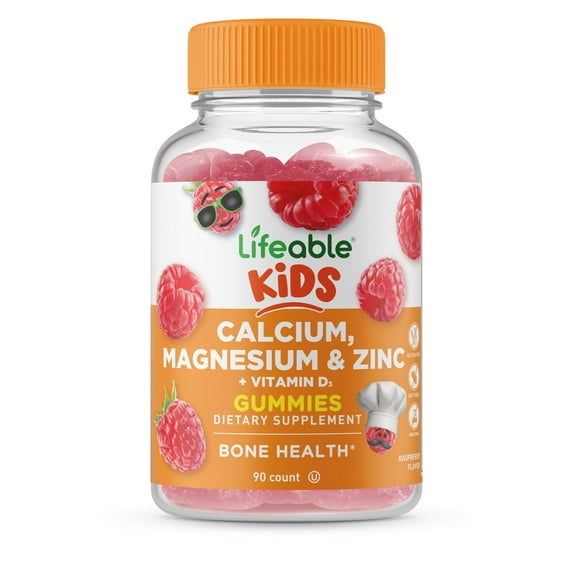 Lifeable Calcium Magnesium Zinc and Vitamin D Gummies for Kids, 90 Count