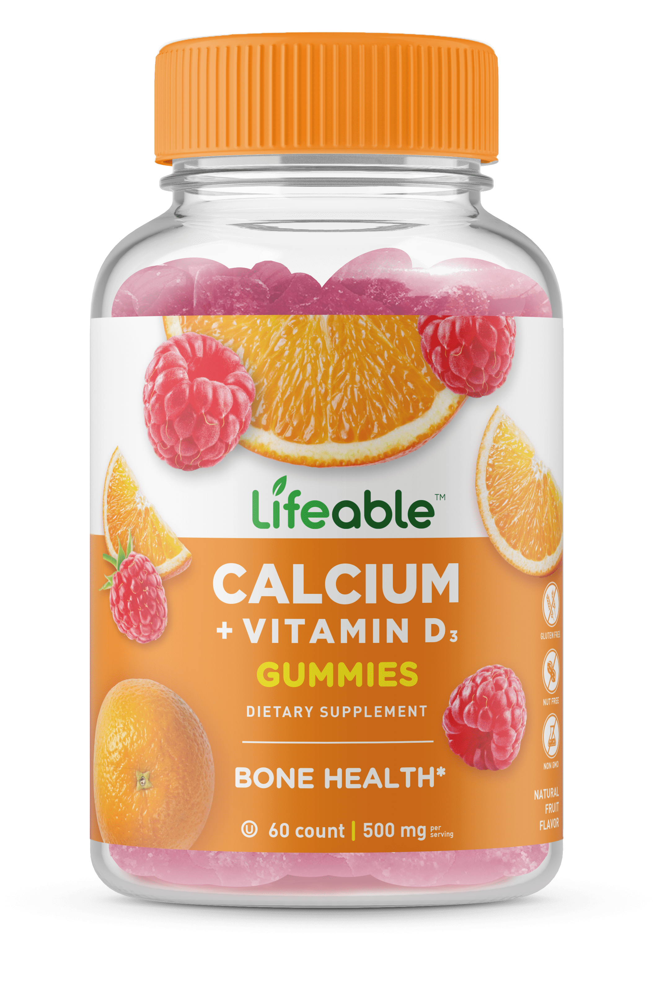 Lifeable Calcium with Vitamin D 500 mg 60 Gummies