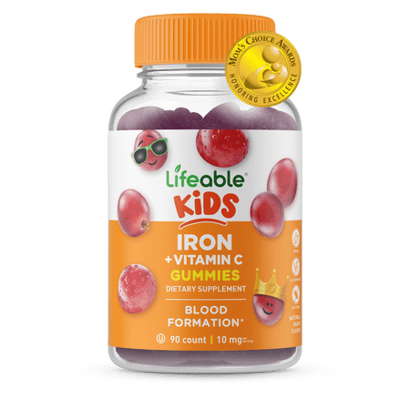 Lifeable Iron with Vitamin C for Kids – 10 mg – 90 Gummies