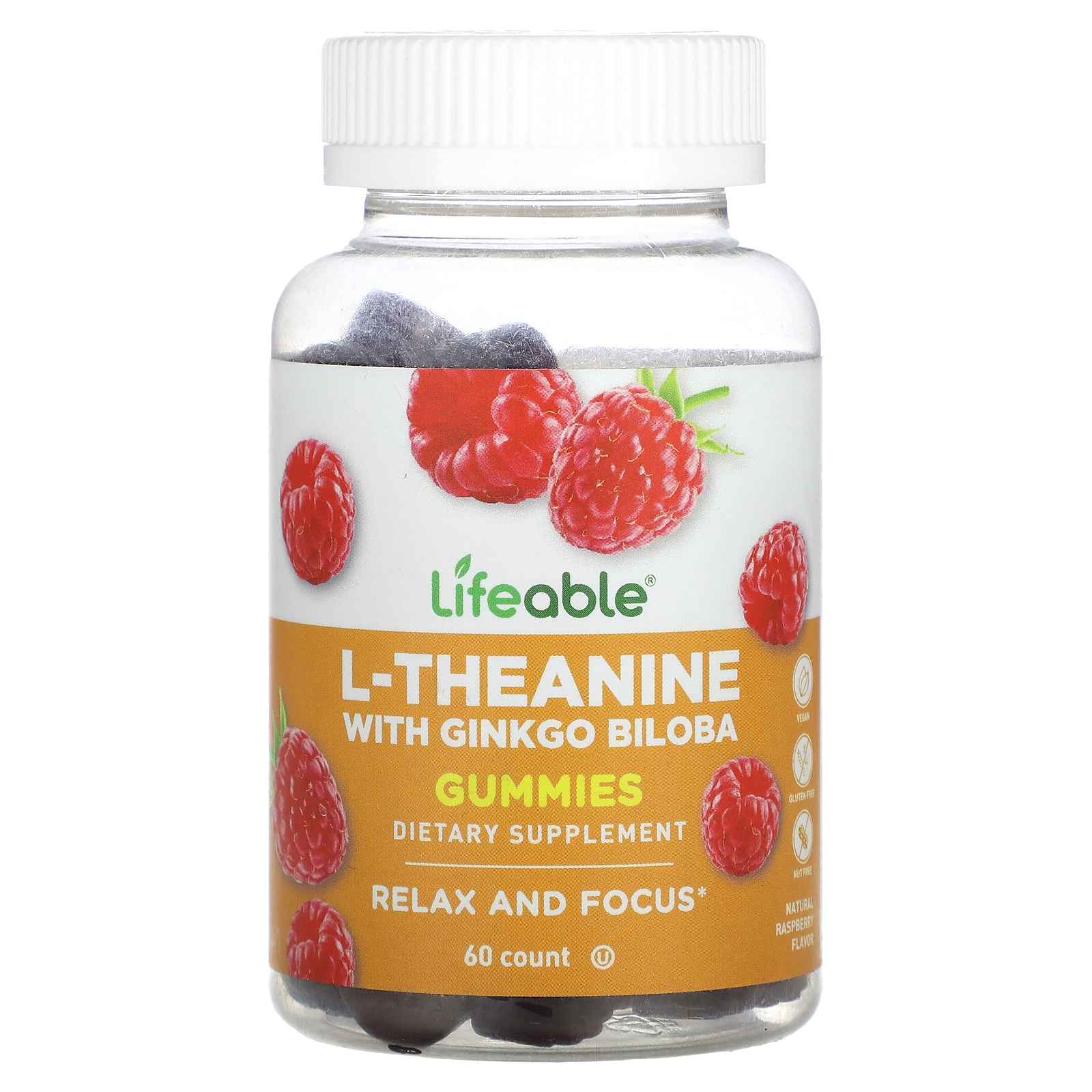 Lifeable L Theanine with Ginkgo Biloba Great Tasting Natural Flavor