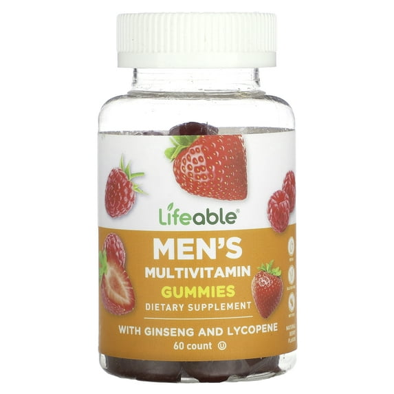 Lifeable Men's Mutivitamin Gummies, Natural Berry, 60 Gummies