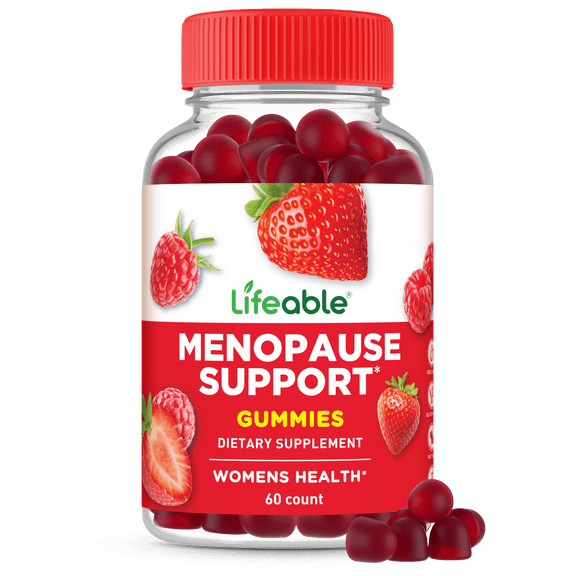 Lifeable Menopause Relief for Women | Black Cohosh, Vitex Chasteberry, Lemon Balm extract, Red Clover Extract & More | Great Tasting Vegan Supplement | Night Sweats & Hot Flashes Relief | 60 Gummies