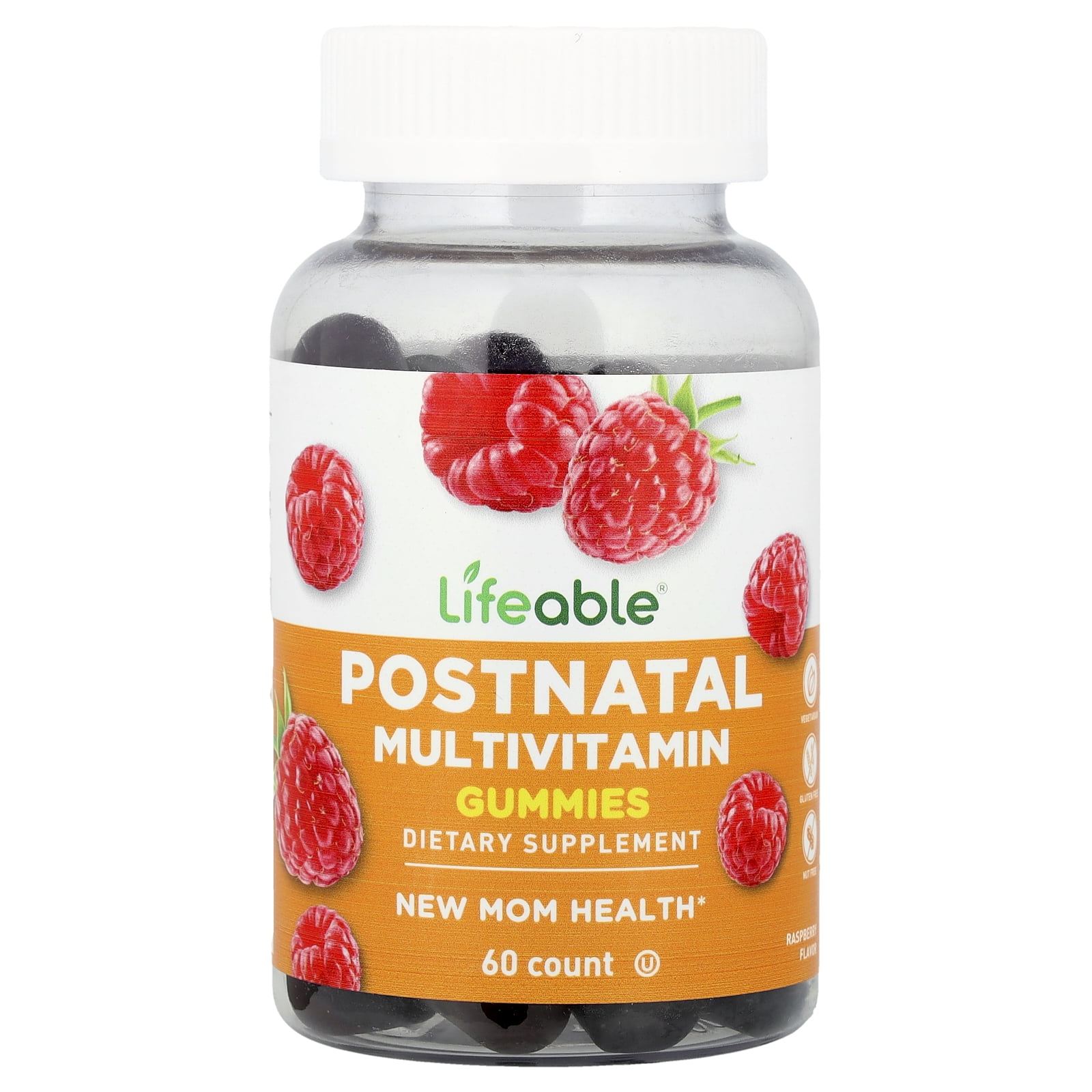 Lifeable Postnatal Multivitamin Gummies, Raspberry, 60 Gummies