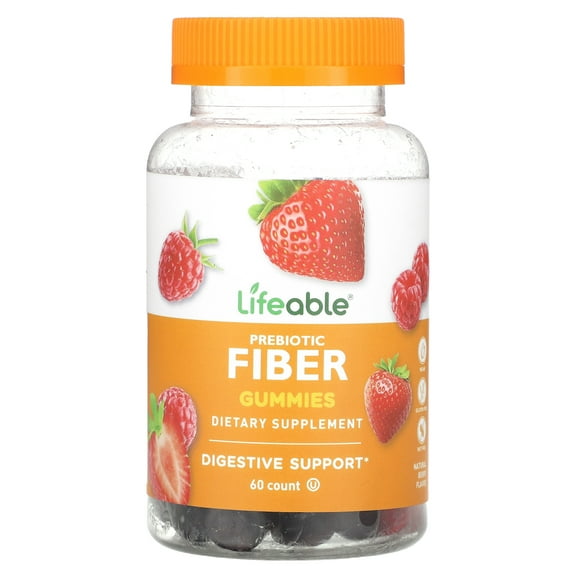 Lifeable Prebiotic Fiber Gummies, Natural Berry, 60 Gummies