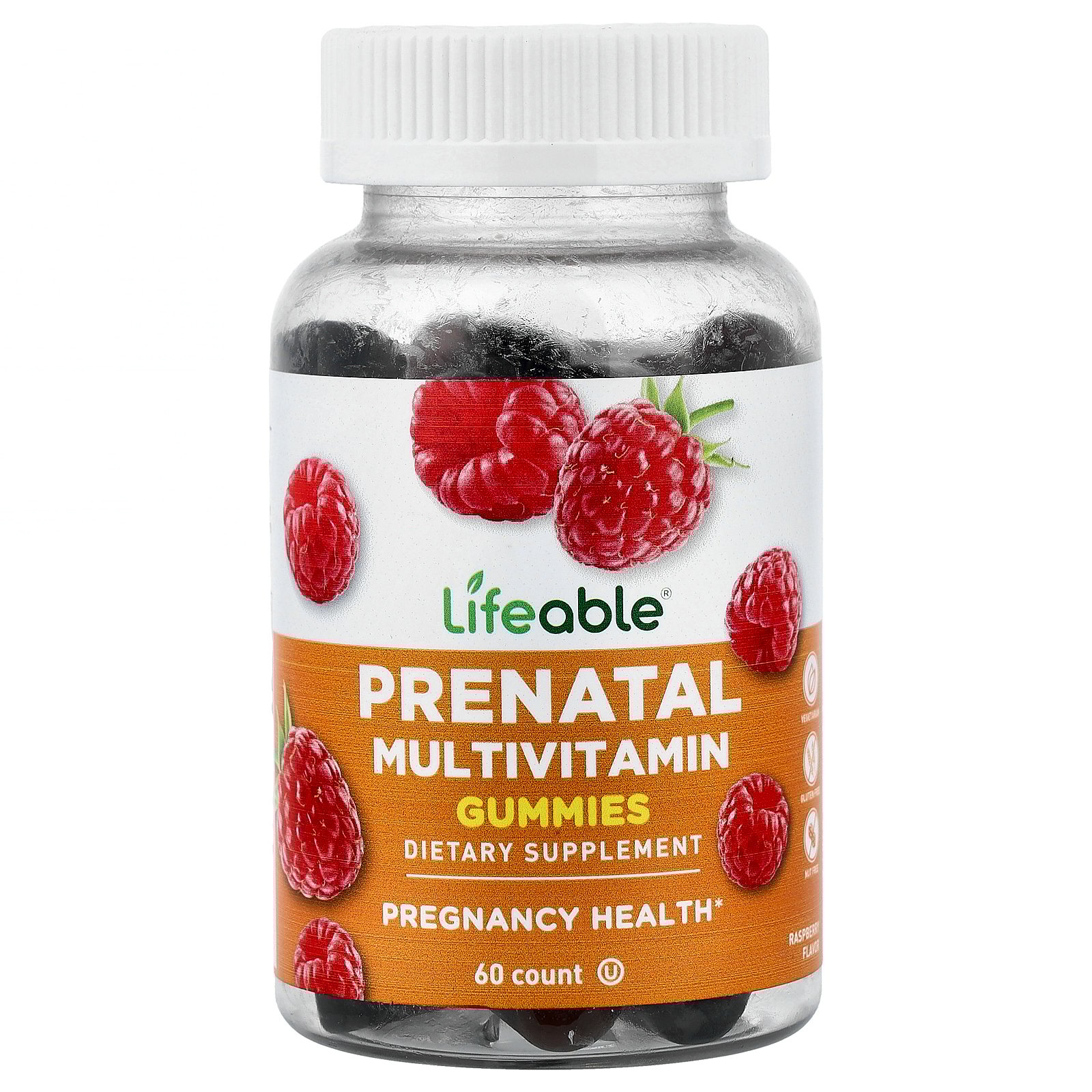 Lifeable Prenatal Multivitamin Gummies, Raspberry, 60 Gummies