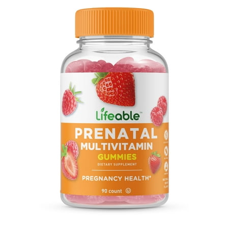 Lifeable Prenatal Multivitamin, with 12 Vitamins and Minerals, 90 Gummies