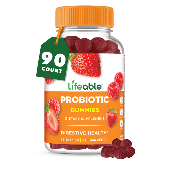 Probiotics Gummies | 2 Billion CFU | Great Tasting Probiotic Gummies for Women | Probiotic Gummy for Gut Health and Immune Support | Probiotics for Women and Men | 90 Gummies | Lifeable