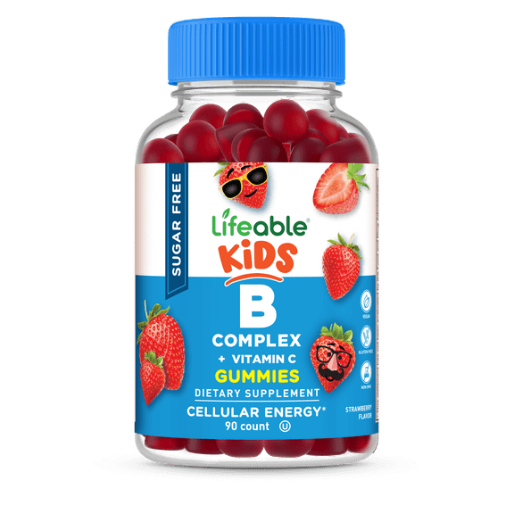 Lifeable Sugar Free B Complex for Kids, with 6 B Vitamins, 90 Gummies
