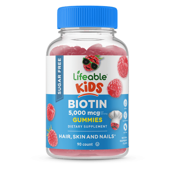 Lifeable Sugar Free Biotin for Kids, 5000mcg, 90 Gummies