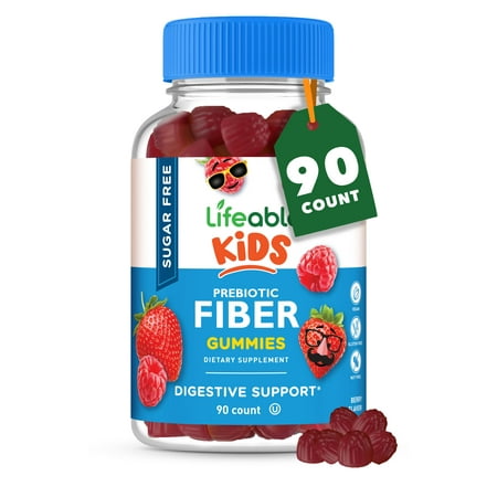 Lifeable Sugar Free Prebiotic Fiber for Kids - 4g - 90 Gummies
