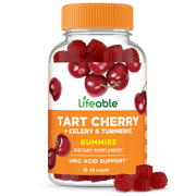 Lifeable Tart Cherry Gummies for Uric Acid Support, Tasty Cherry Flavored Tart Cherry Supplement with Celery & Turmeric Extract, Vegan & Gluten Free, 60 Count