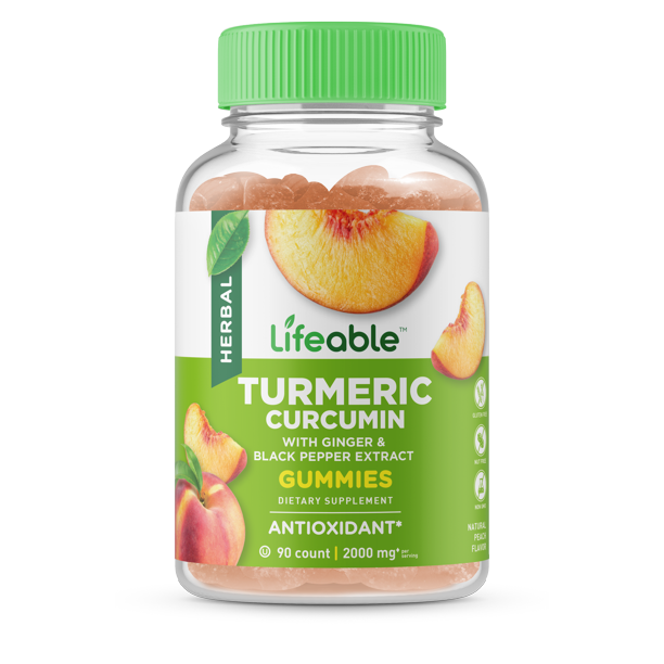 Lifeable Turmeric Curcumin with Ginger & Black Pepper Extract Antioxidant 90 Gummies
