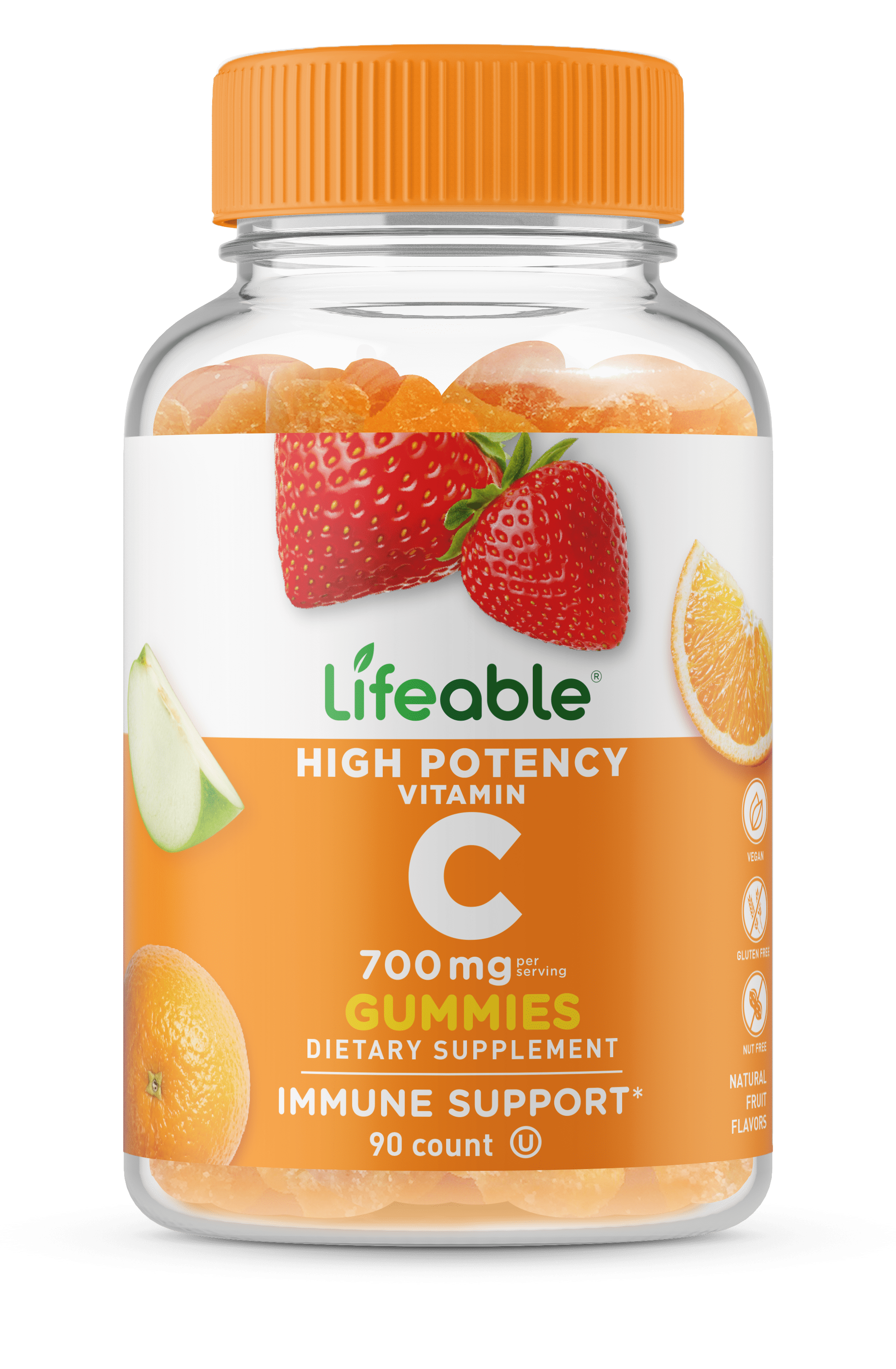 Lifeable Vitamin C High Potency Supplement, 750mg, 90 Gummies