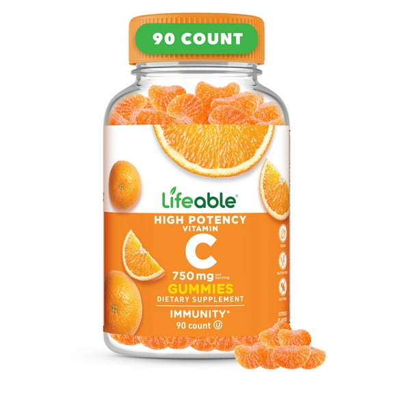 Lifeable Vitamin C High Potency Supplement, 750mg, 90 Gummies