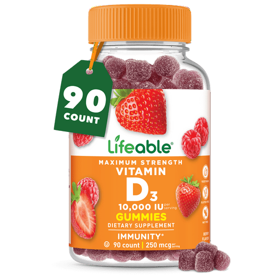 Lifeable Vitamin D - 10,000 IU - 90 Gummies