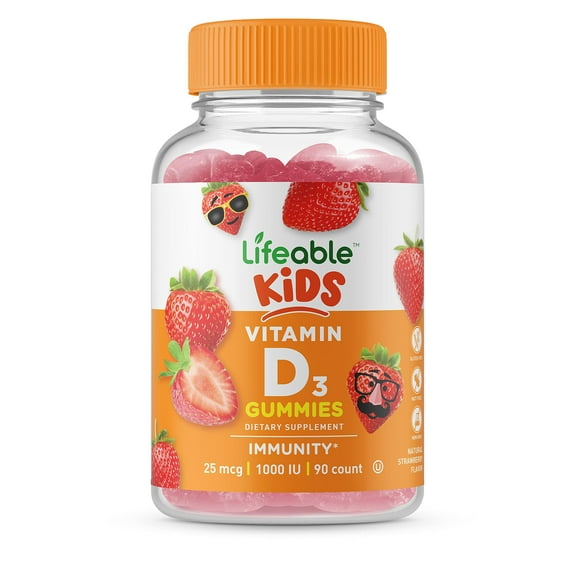 Lifeable Vitamin D for Kids - 1000 IU 90 Gummies