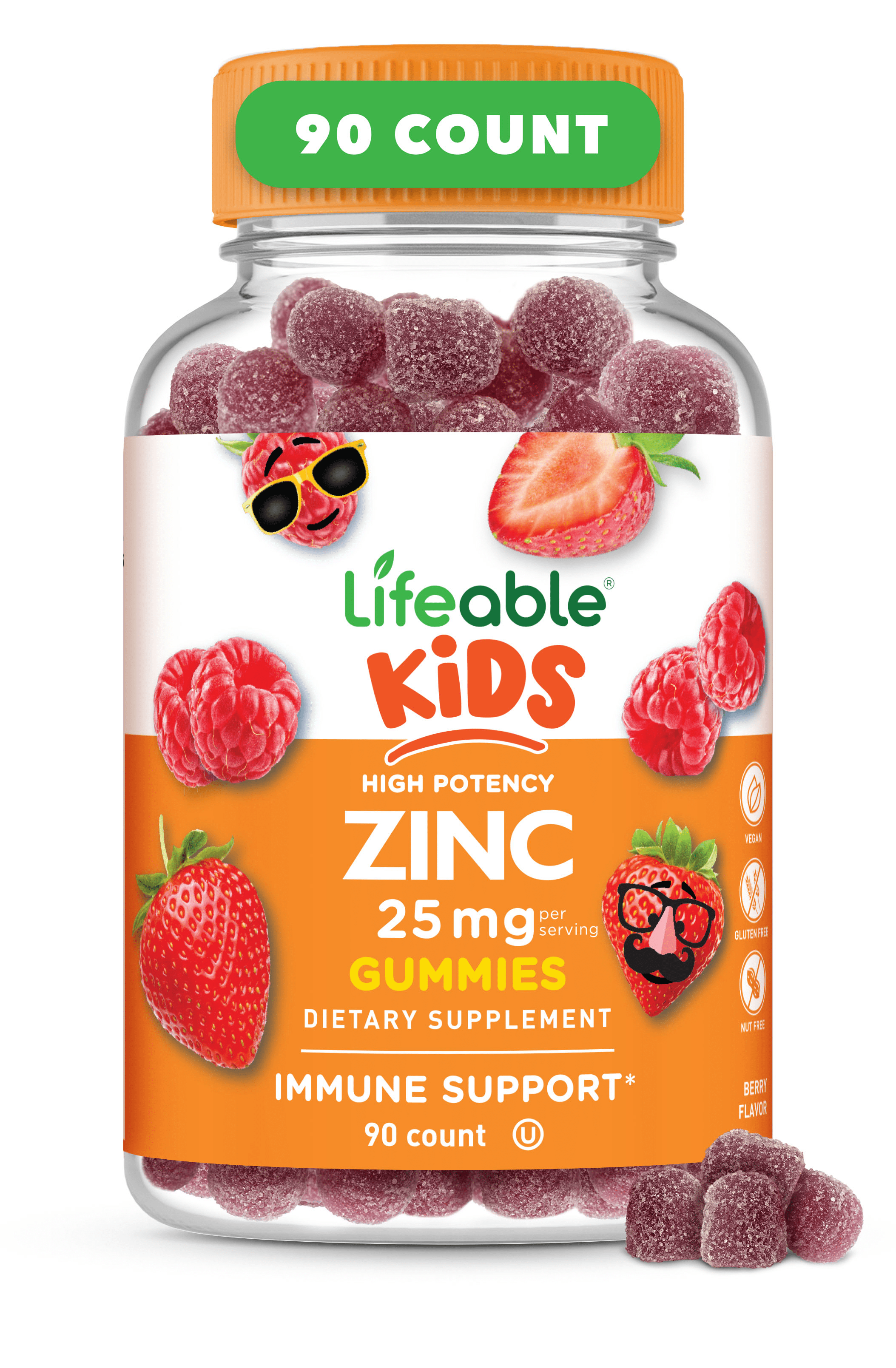 Lifeable Zinc Gummies for Kids - 90 Gummies