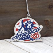 Lifebeats America 250 Anniversary Theme Celebration Silver Colored Enamel Ornament