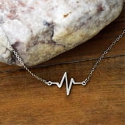 Lifebeats Women's Sterling Silver Hearbeat Necklace