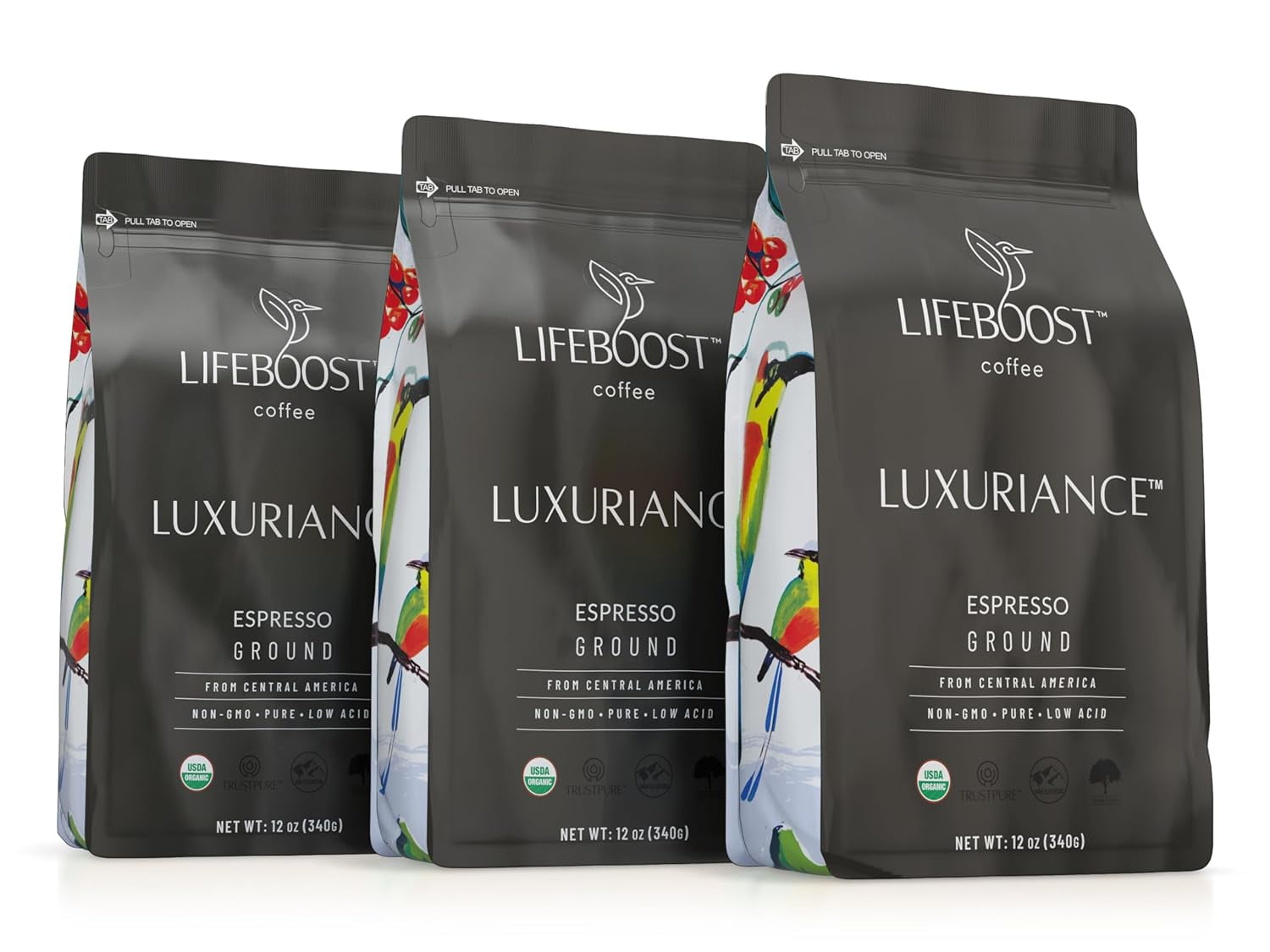 Lifeboost Coffee Espresso Ground Coffee Low Acid Single Origin USDA Organic Coffee NonGMO