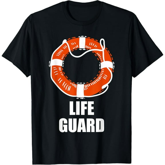 Lifebuoy Lifeguard Swimming Float T-ShirtMen and women, Black T-shirt, size: Extra large