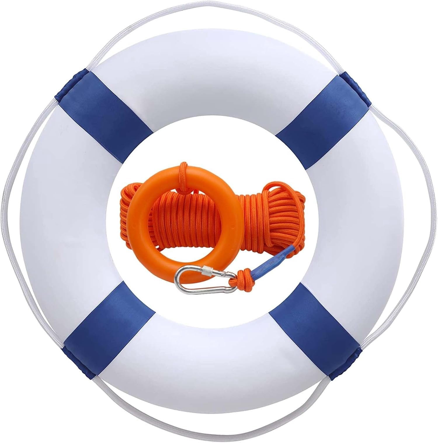 Pool Rope Simple Lifebuoy Set 20Inch Life Preserver Ring and Water Floating Lifesaving ...