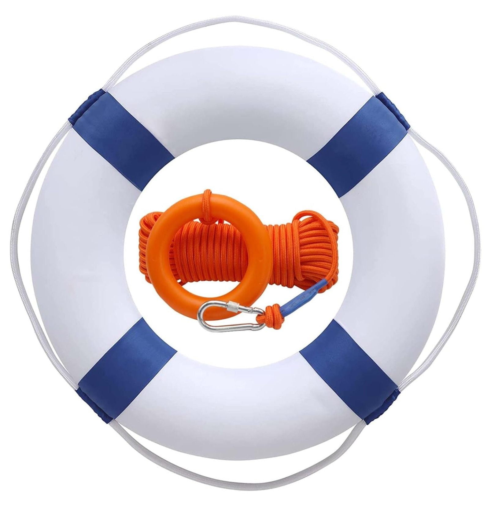 Lifebuoy Set 20Inch Life Preserver Ring and Water Floating Lifesaving