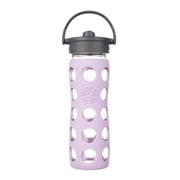 Lifefactory 16oz Glass Water Bottle with Straw Cap - Lilac Purple