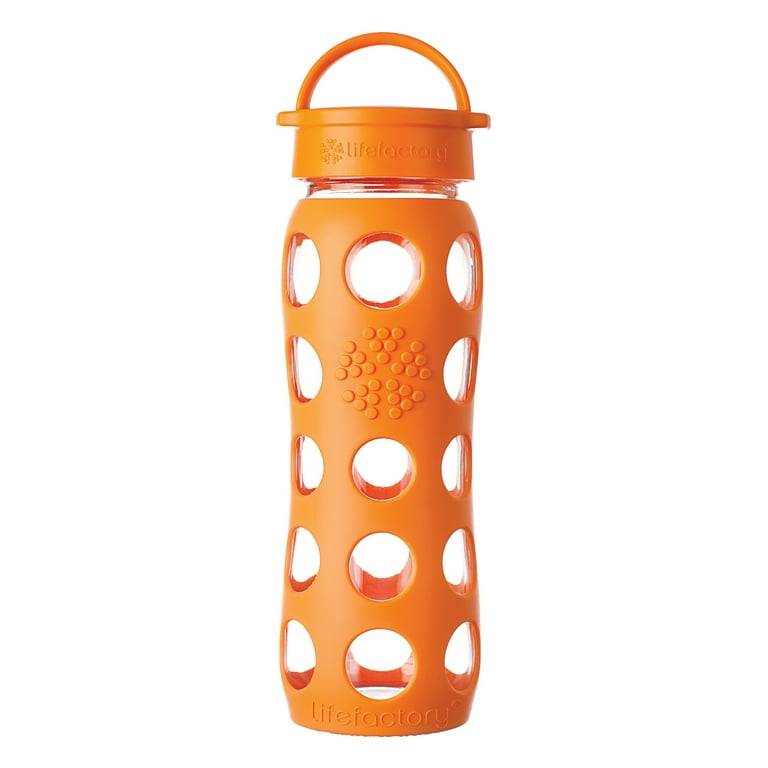 Lifefactory 22oz Glass Water Bottle with Classic Cap - Orange