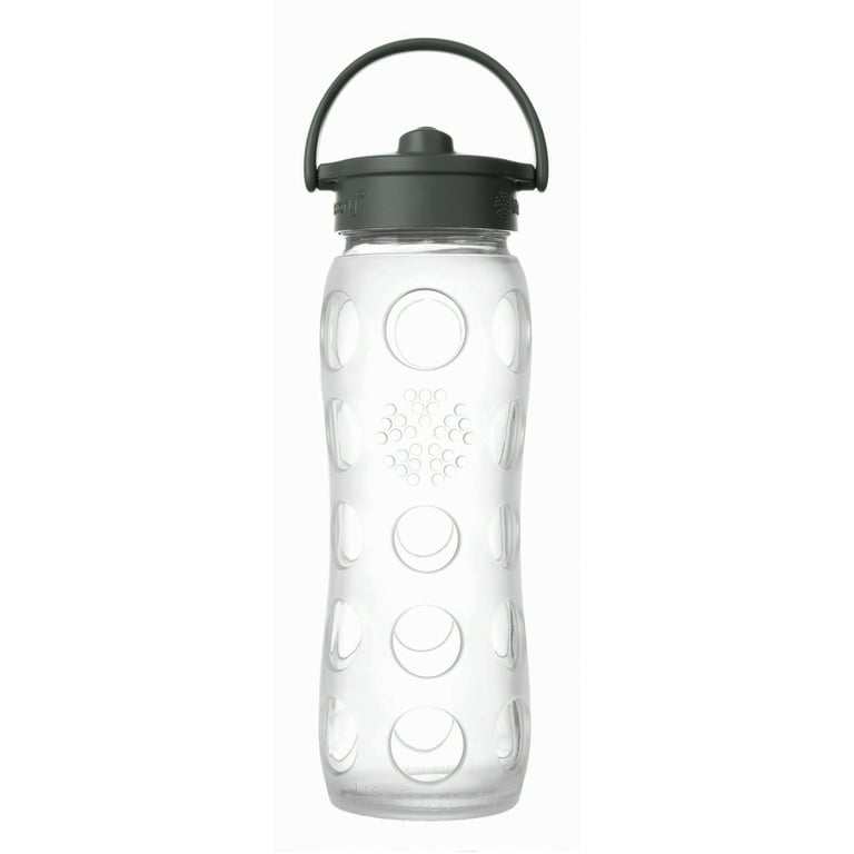 Lifefactory 22oz Glass Hydration Bottle with Straw Cap Carbon