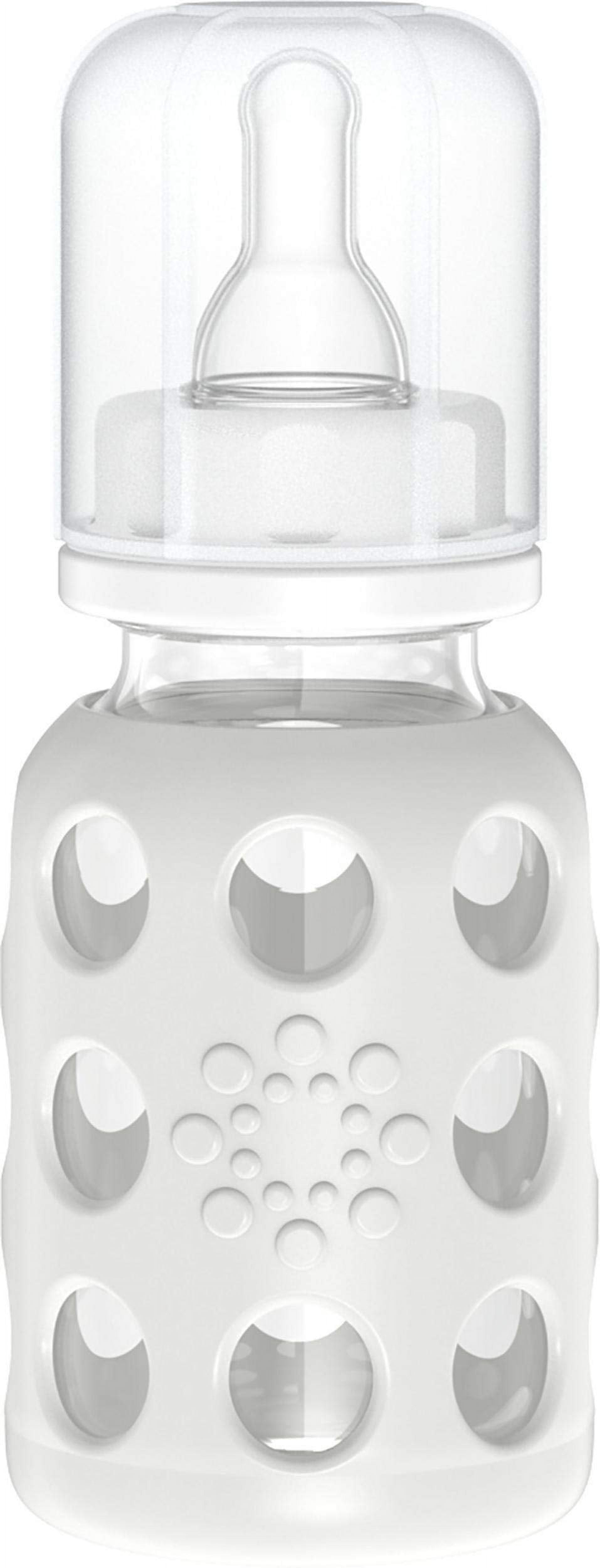 Lifefactory 4-Ounce BPA-Free Glass Baby Bottle with Stage 1 Nipple and ...