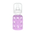 thumbnail image 1 of Lifefactory 4 oz Glass Baby Bottle with Protective Silicone Sleeve - Lavender, 1 of 2