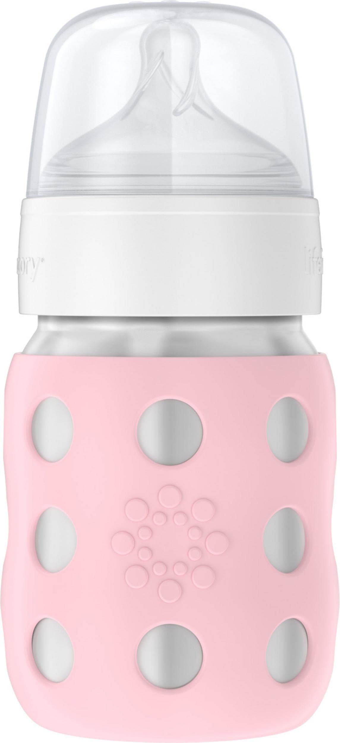 Lifefactory 8-Ounce Stainless-Steel Vacuum-Insulated Wide-Neck Baby Bottle with Stage 2 Nipple (3-6 Months) Desert Rose (LS2211WDR4)