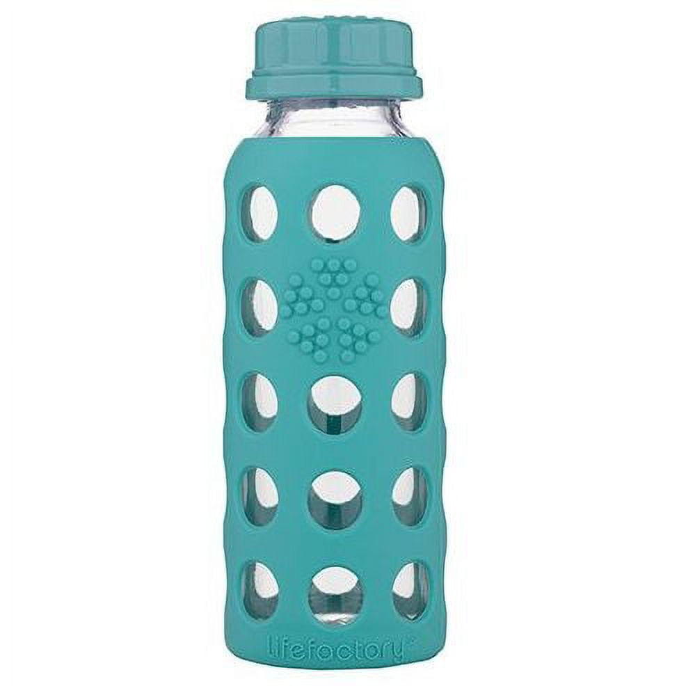 Lifefactory 8 oz Stainless Steel Baby Bottle with Straw Cap, Denim