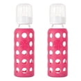 thumbnail image 1 of Lifefactory Glass Baby Bottle with Silicone Sleeve, 2 Pack (Raspberry, 9oz), 1 of 1