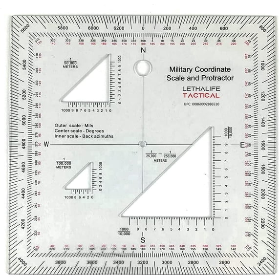 LETHALIFE Military Protractor for Land Navigation