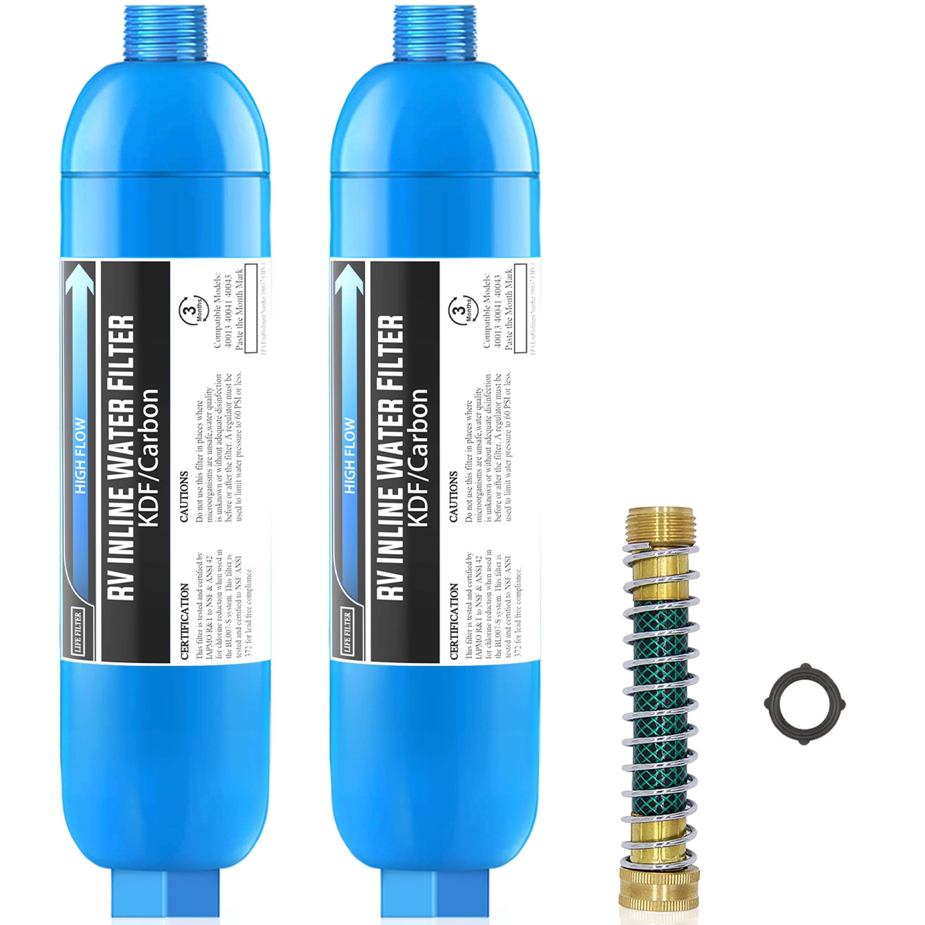 Lifefilter RV Inline Water Filter with Flexible Hose Protector, NSF