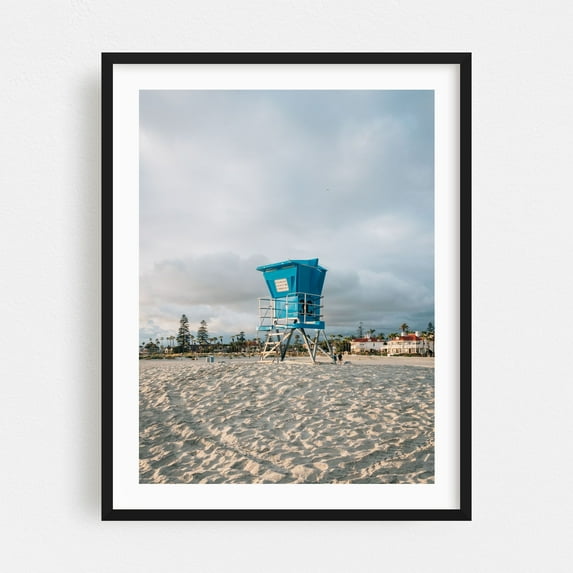 Lifeguard, Coronado - Coronado California Photography Black Framed Wall Art Print 8 x 12 inches