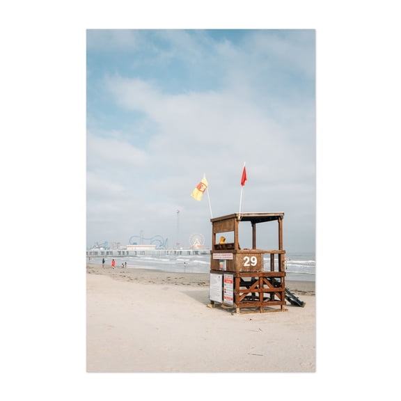 Lifeguard, Galveston - Galveston Texas Photography Beach Coast Ocean Summer Scenic Travel Poster Vintage Unframed Wall Art Print 40 x 60 inches