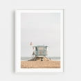 thumbnail image 1 of Lifeguard, HB 02 - Huntington Beach California Photography White Framed Wall Art Print 20 x 30 inches, 1 of 3