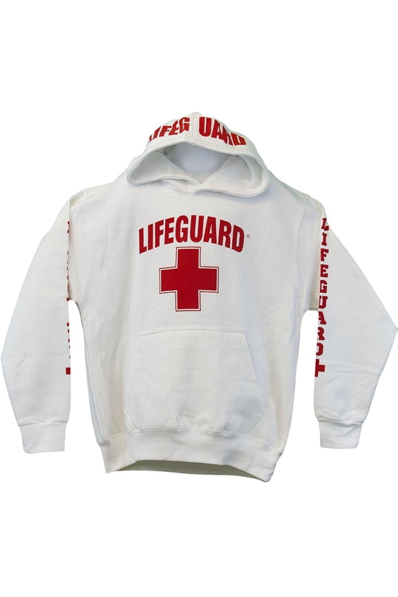 Lifeguard Hoodie Kids Life Guard Sweatshirt White X-Small 2-4