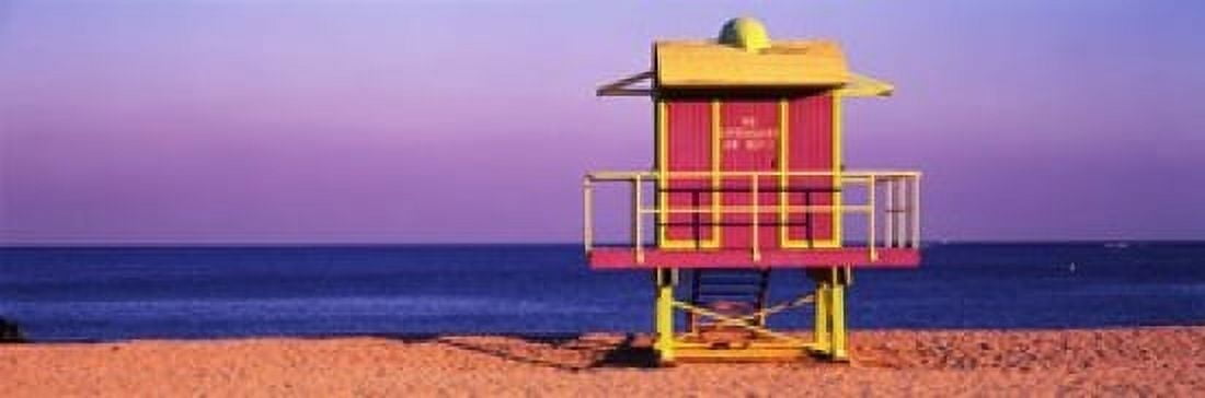 Lifeguard Hut Miami Beach Florida USA Canvas Art - Panoramic Images (18 x 6)