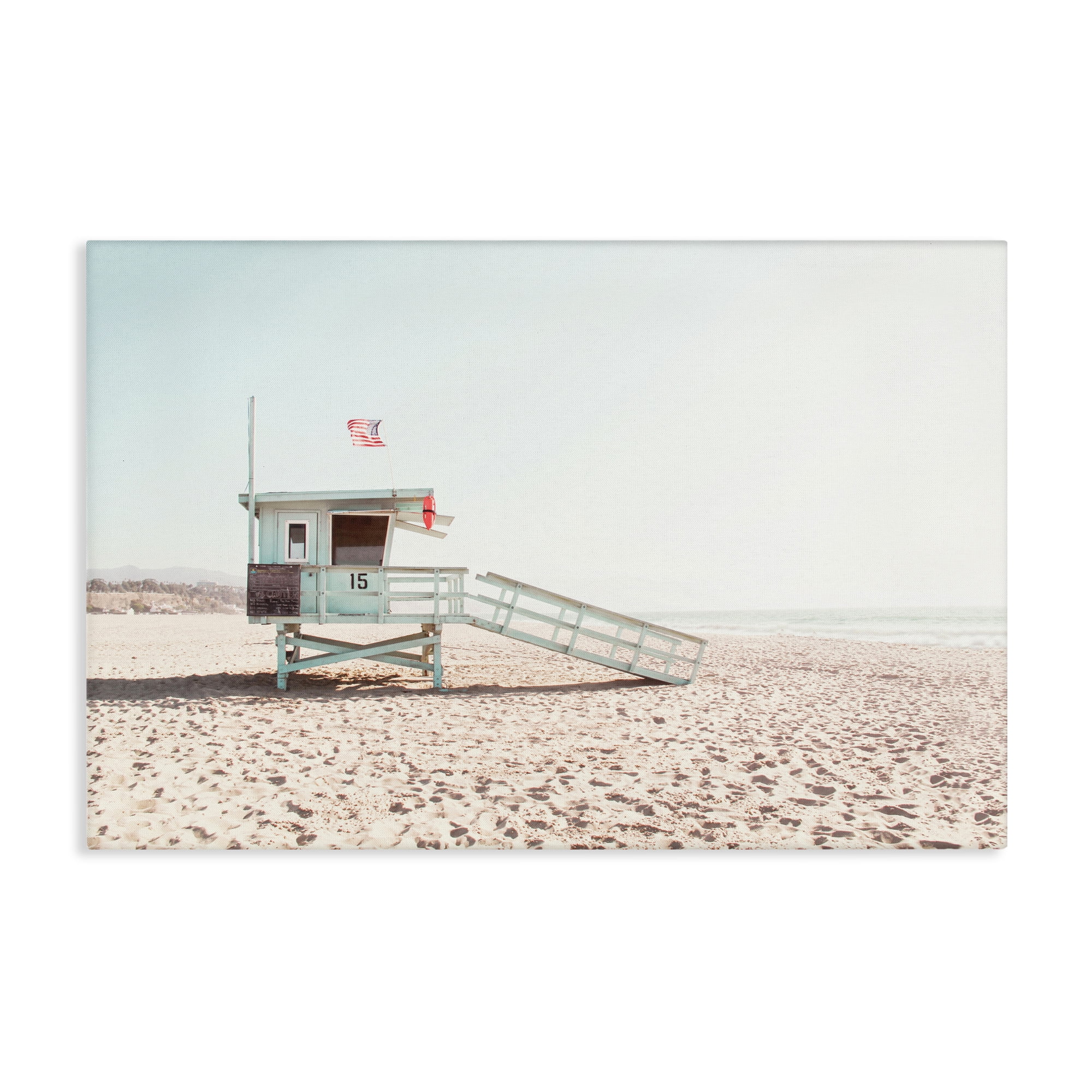 Lifeguard Hut Sunny Day Canvas Wall Art, design by Sisi and Seb