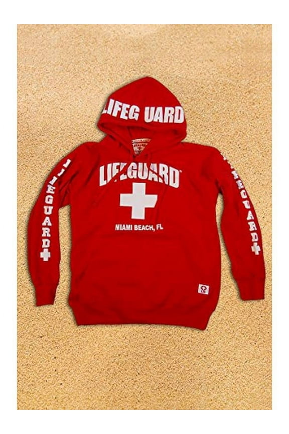 Lifeguard Kids Miami Beach Florida Life Guard Sweatshirt Red Hoodie (Youth Me...